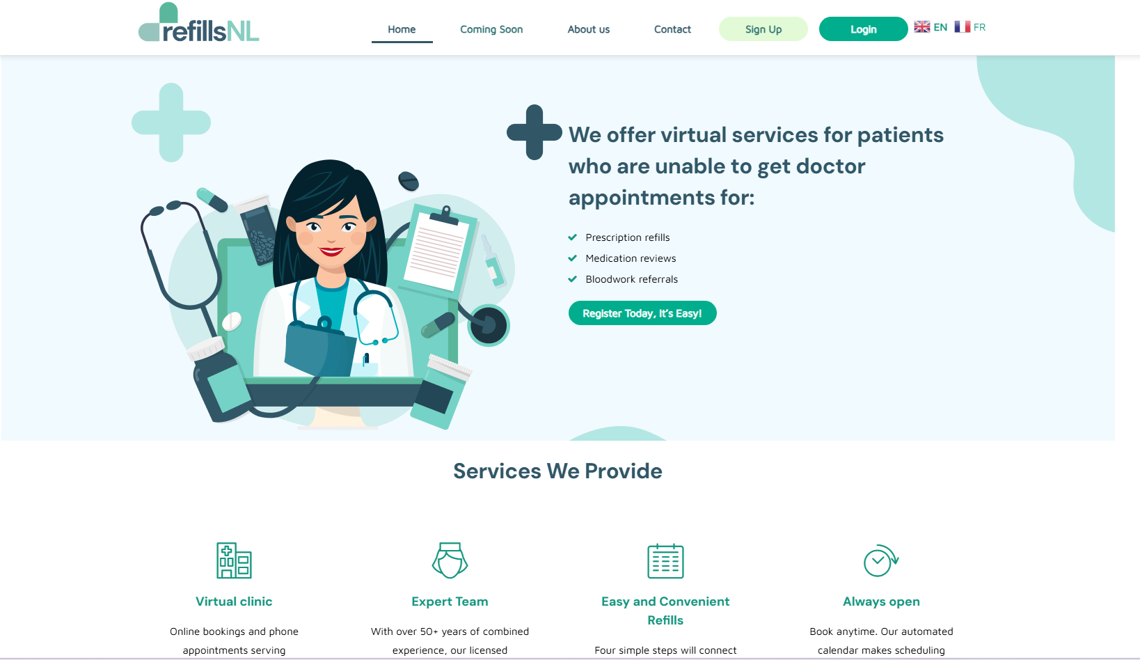 Refills NL homepage screenshot
